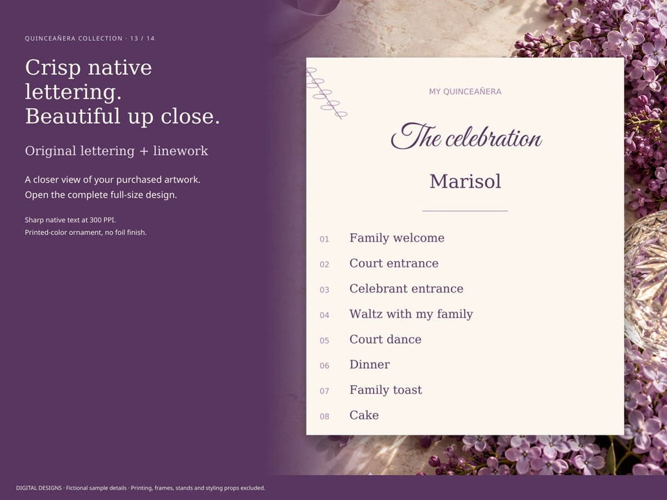 Crisp native lettering. Beautiful up close.