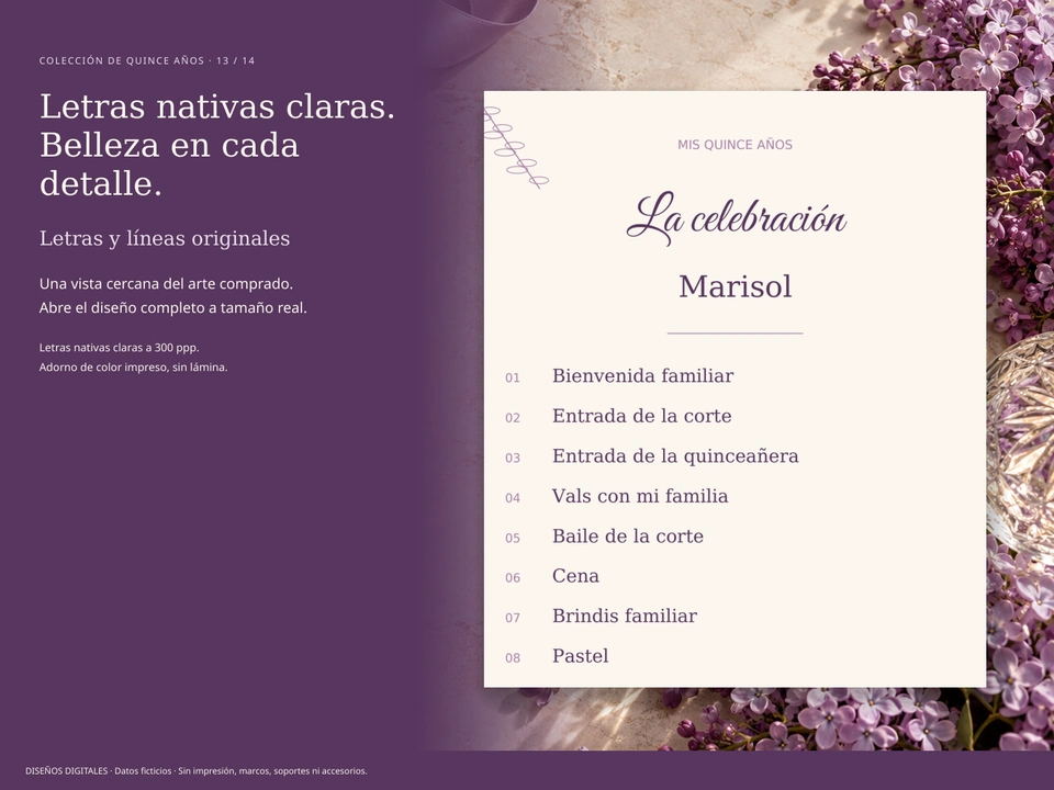 Letras nativas claras. Belleza en cada detalle.