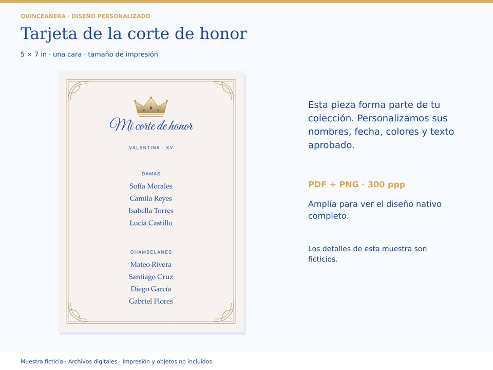 Tarjeta de la corte de honor