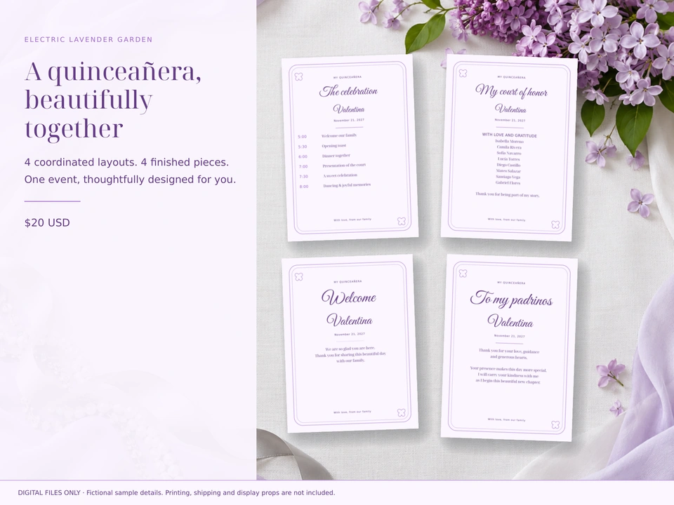 A quinceañera, beautifully together