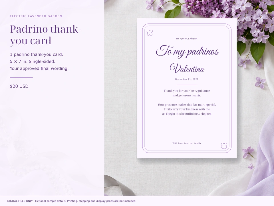 Padrino thank-you card