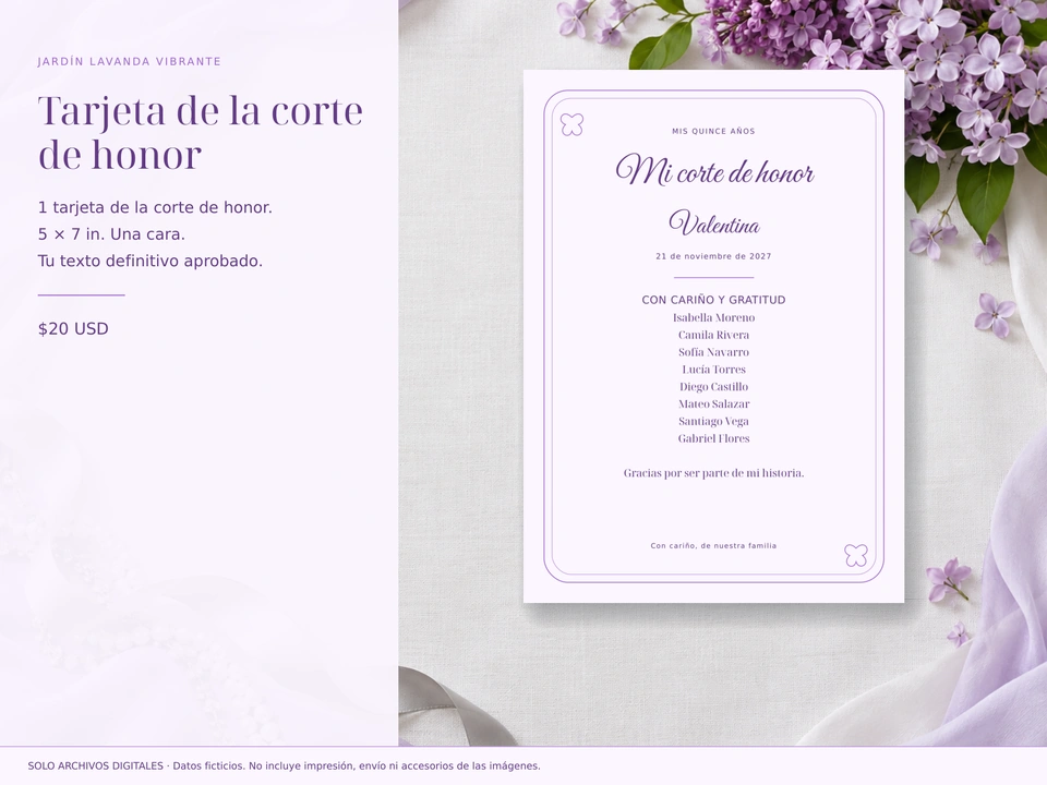 Tarjeta de la corte de honor
