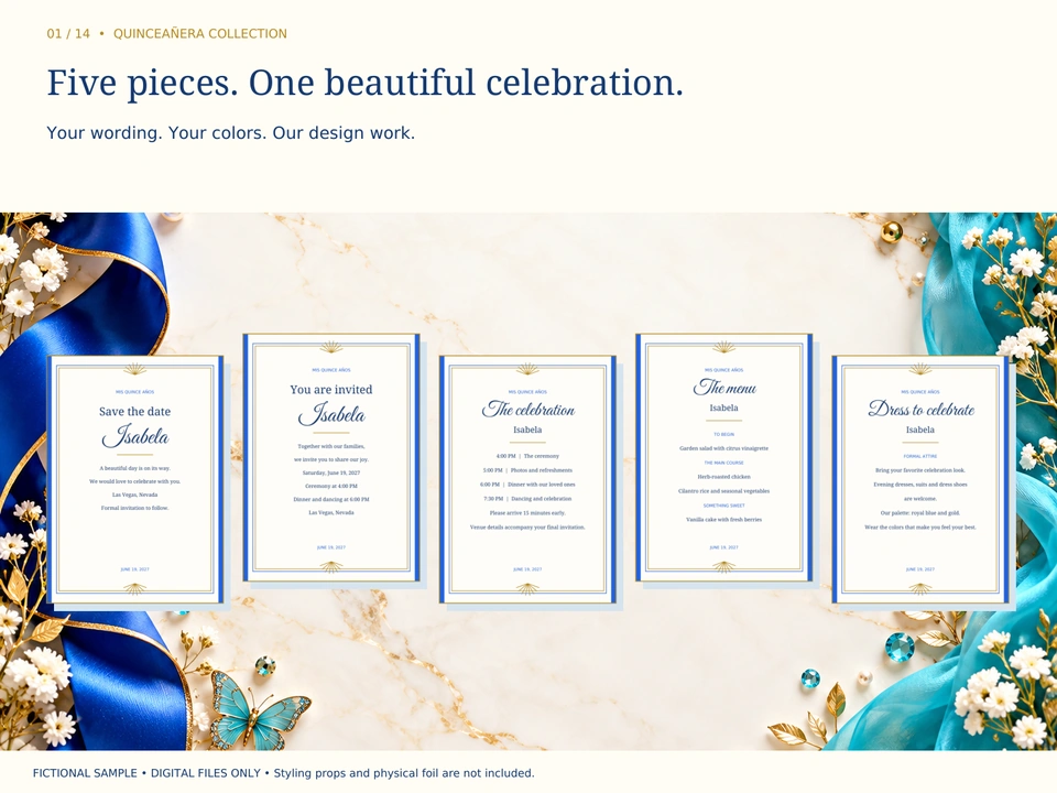 Five pieces. One beautiful celebration.