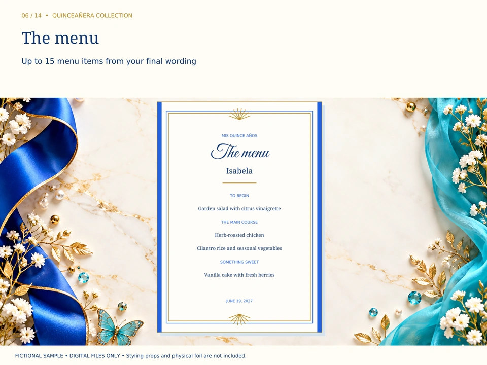 The menu