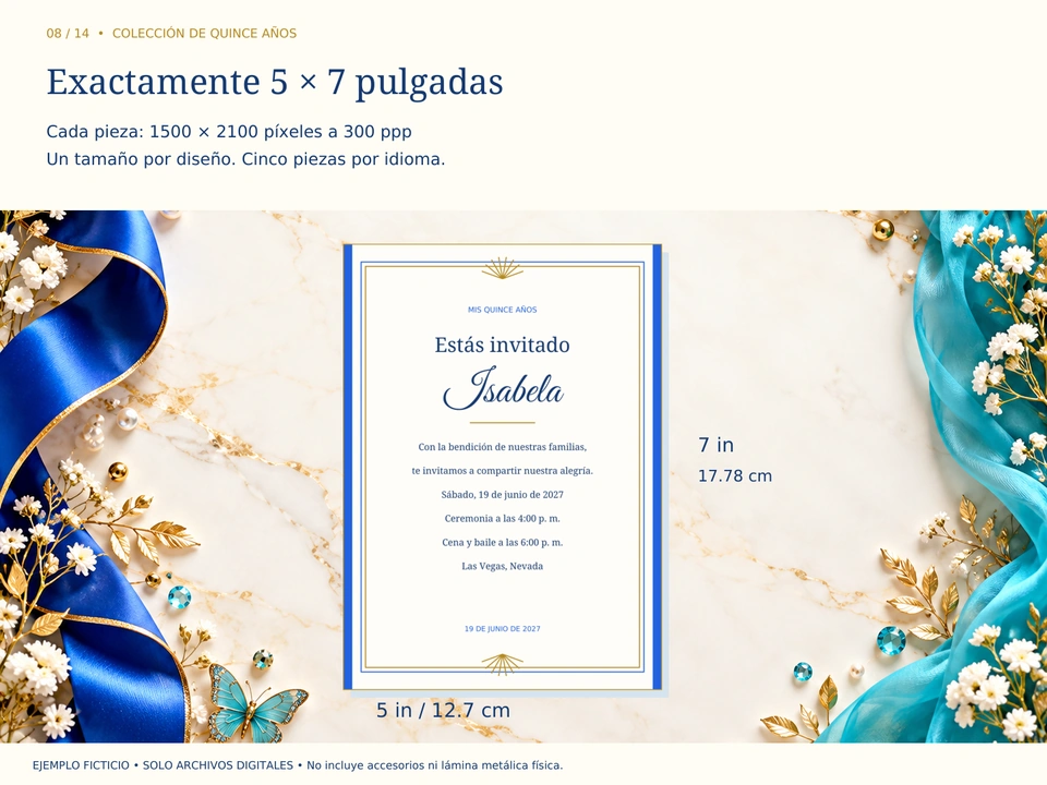 Exactamente 5 × 7 pulgadas
