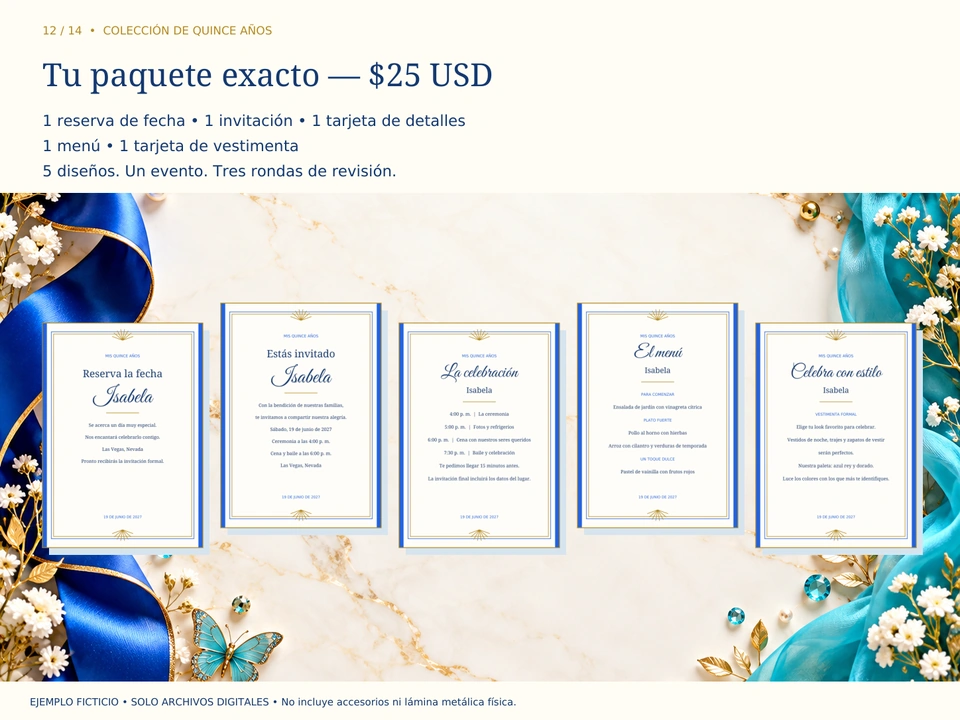 Tu paquete exacto — $25 USD