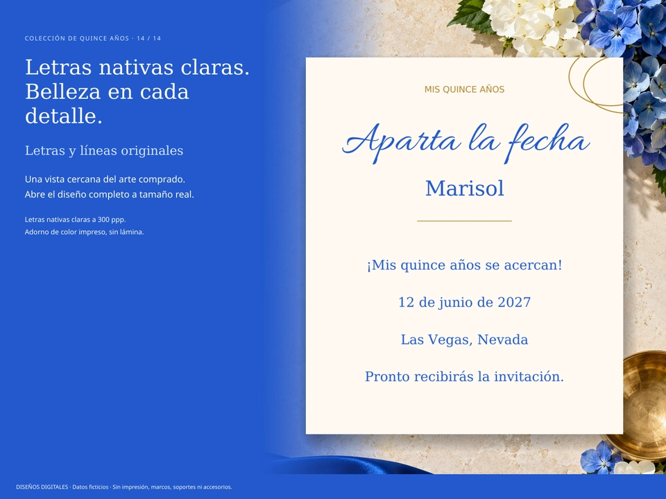 Letras nativas claras. Belleza en cada detalle.