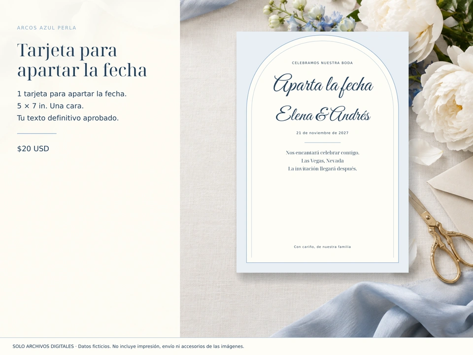 Tarjeta para apartar la fecha