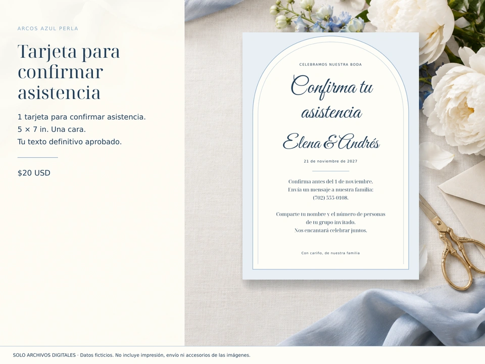 Tarjeta para confirmar asistencia