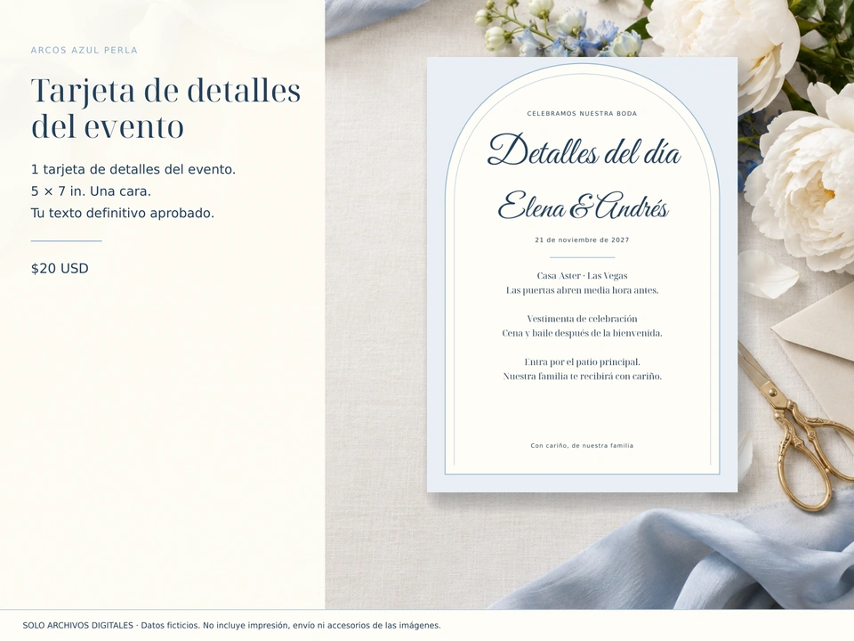 Tarjeta de detalles del evento