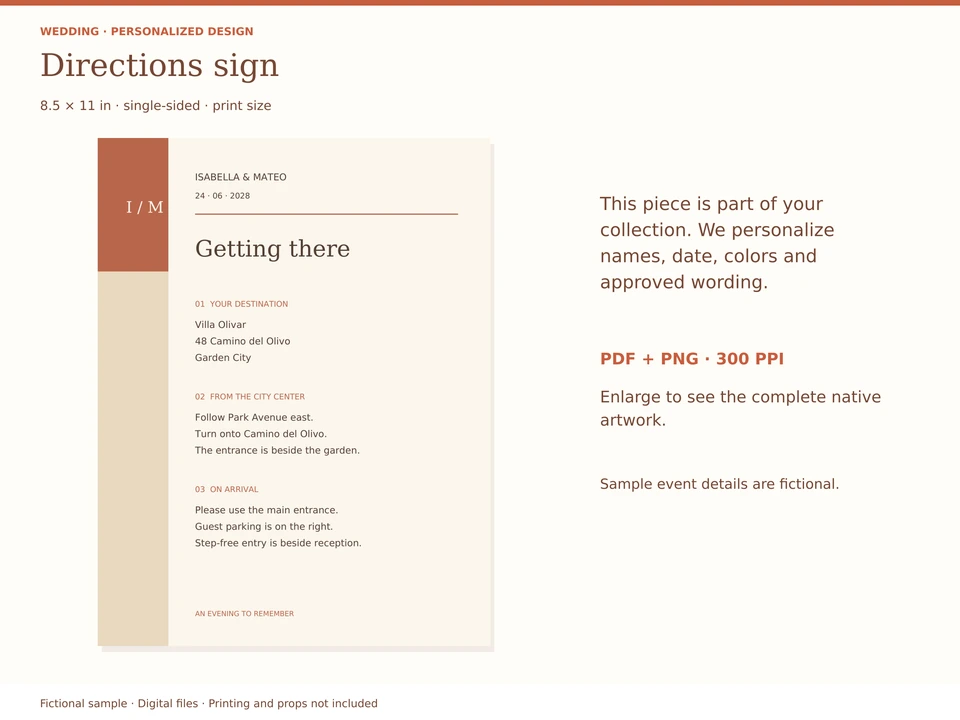 Directions sign