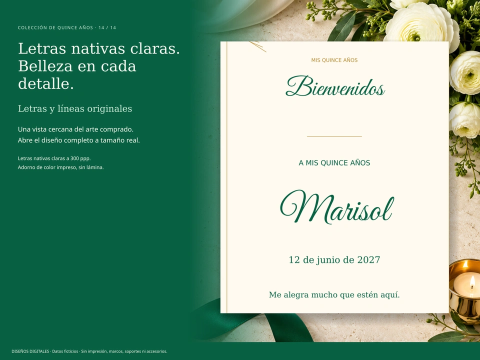 Letras nativas claras. Belleza en cada detalle.