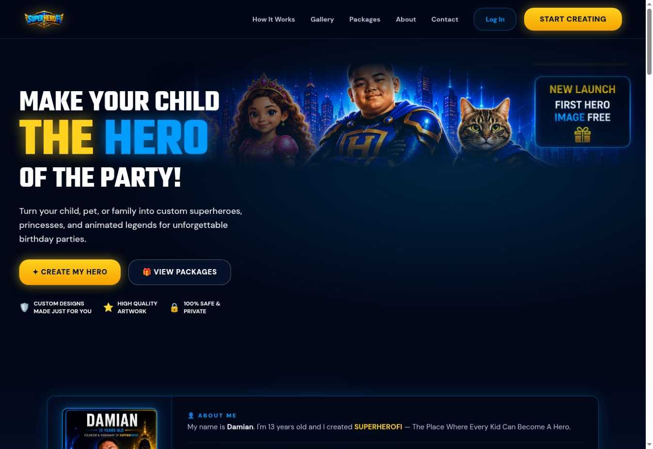 Screenshot of the HeroFi website