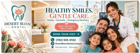 Facebook cover — Desert Bloom Dental