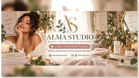 YouTube channel banner — Alma Studio