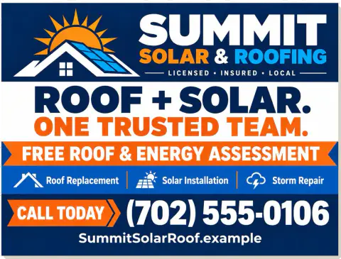 Yard sign — Summit Solar & Roofing