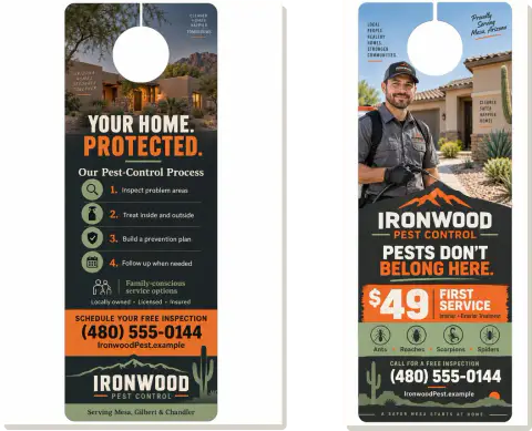 Two-sided door hanger — Ironwood
