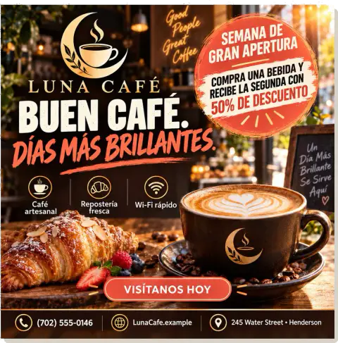 Publicación para redes sociales — Luna Café