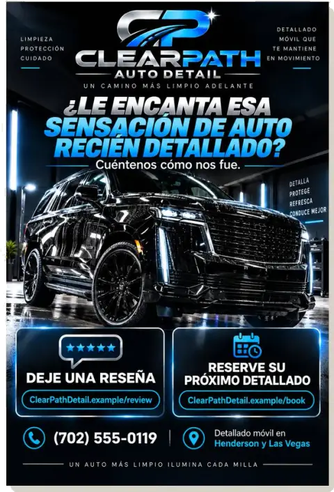Tarjeta promocional — Clearpath Auto Detail