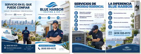 Folleto díptico — Blue Harbor